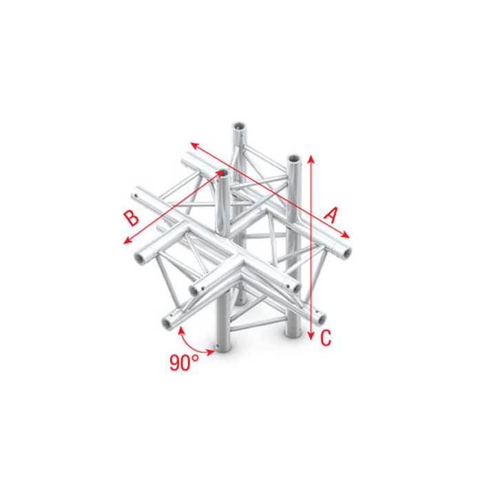 Deco-22 Triangle truss - T-Cross + up/down 5-way - Onlinediscowinkel.nl