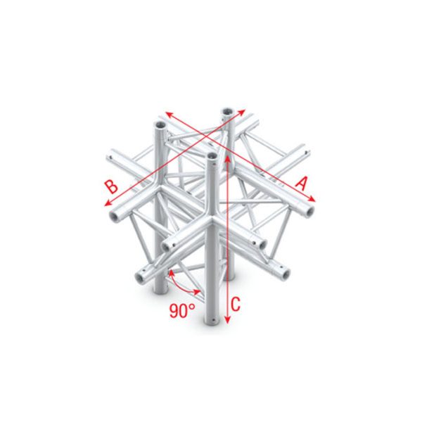 Deco-22 Triangle truss - Cross up/down 6-way - Onlinediscowinkel.nl