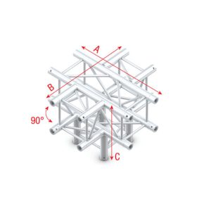 Pro-30 Square F Truss - Cross + Down 5-way -71cm - Onlinediscowinkel.nl