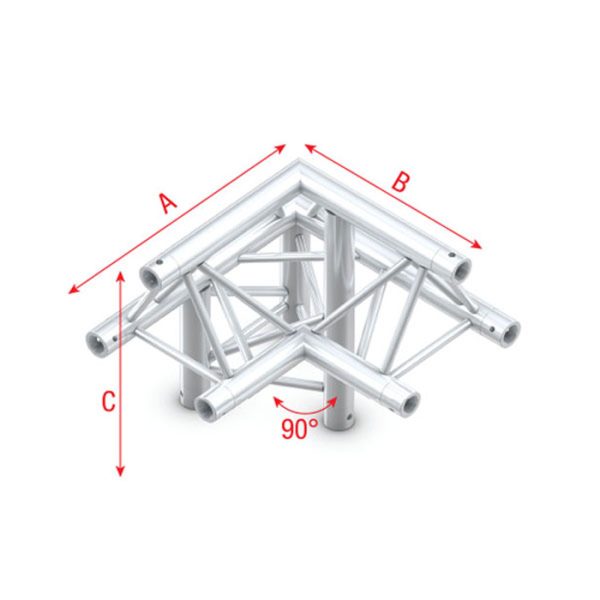 Pro-30 Triangle F Truss - Corner down left - apex up - Onlinediscowinkel.nl