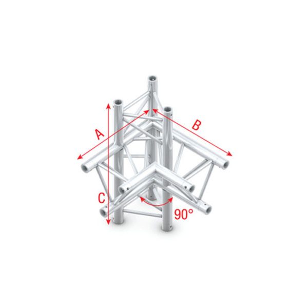 Pro-30 Triangle F Truss - Corner up/down - right - 74 cm - Onlinediscowinkel.nl