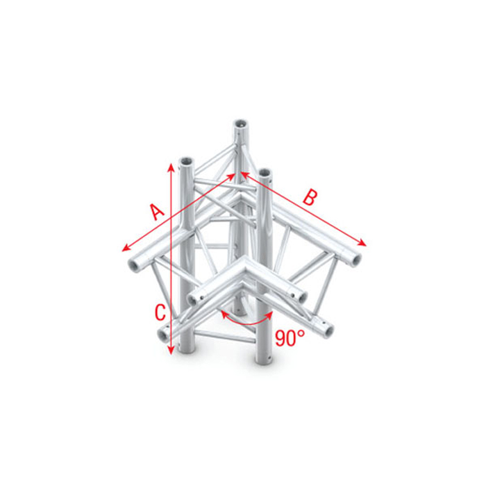 Pro-30 Triangle F Truss - Corner up/down - right - 74 cm - Onlinediscowinkel.nl