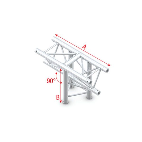 Pro-30 Triangle F Truss - T-Cross vertical - 3-way - apex down - 71 cm - Onlinediscowinkel.nl