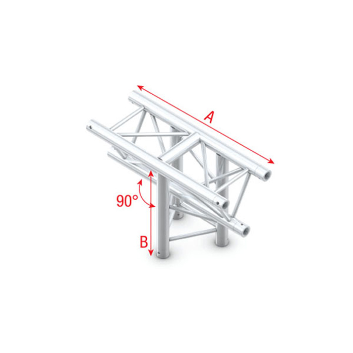 Pro-30 Triangle F Truss - T-Cross vertical - 3-way - apex down - 71 cm - Onlinediscowinkel.nl