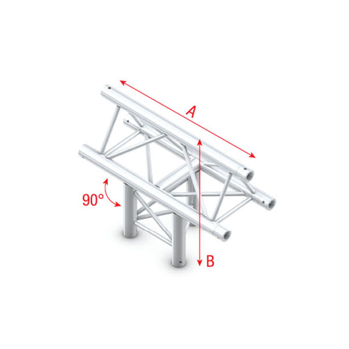 Pro-30 Triangle F Truss - T-Cross vertical - 3-way - apex up - 71 cm - Onlinediscowinkel.nl