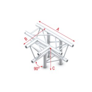 Pro-30 Triangle F Truss - T-Cross + down 4-way - 71 cm - Onlinediscowinkel.nl