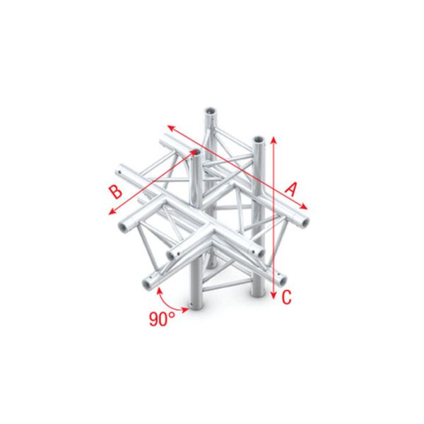 Pro-30 Triangle F Truss - T-Cross + up/down 5-way - 74 cm - Onlinediscowinkel.nl