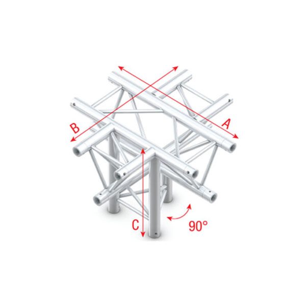 Pro-30 Triangle F Truss - Cross + down - 5-way - apex down - 71 cm - Onlinediscowinkel.nl