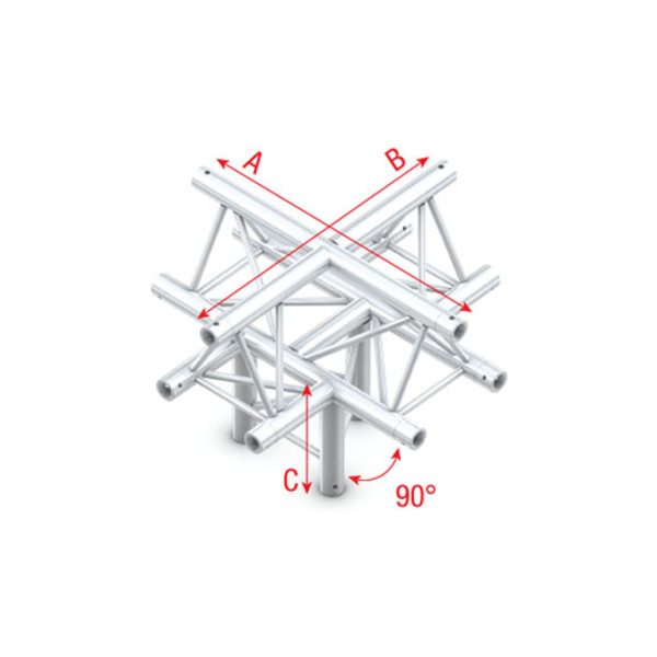 Pro-30 Triangle F Truss - Cross + down 5-way - apex up - 71 cm - Onlinediscowinkel.nl