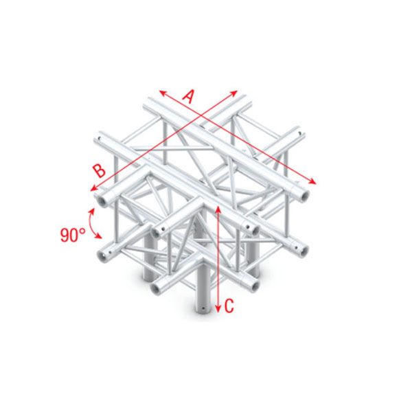 Pro-30 Square G Truss - Cross + Down 5-way -71cm - Onlinediscowinkel.nl