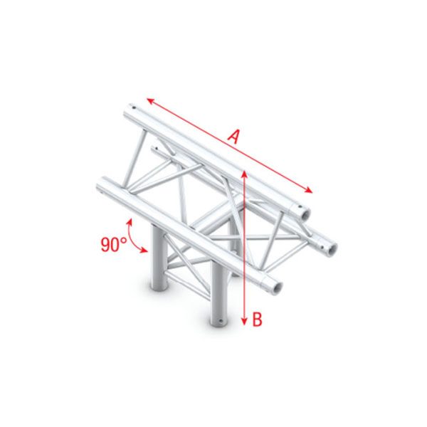 Pro-30 Triangle G Truss - T-Cross vertical - 3-way - apex up - 71 cm - Onlinediscowinkel.nl