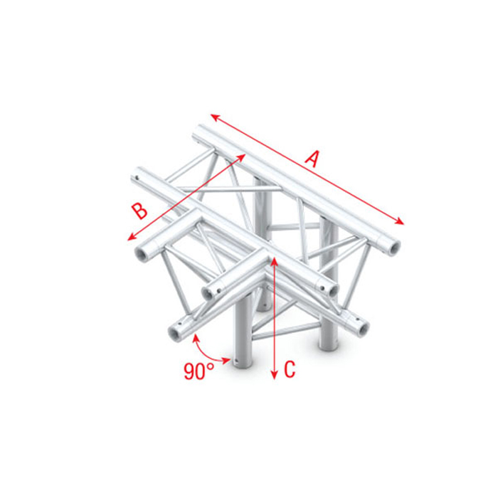 Pro-30 Triangle G Truss - T-Cross + down - 4-way - 71 cm - Onlinediscowinkel.nl