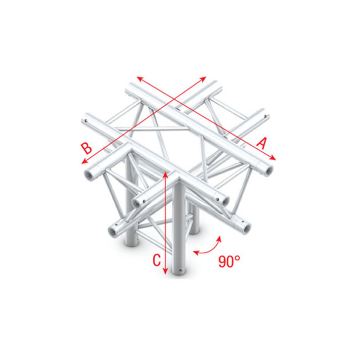 Pro-30 Triangle G Truss - Cross + down - 5-way - apex down - 71 cm - Onlinediscowinkel.nl