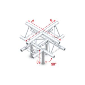 Pro-30 Triangle G Truss - Cross + down - 5-way - apex up -71 cm - Onlinediscowinkel.nl
