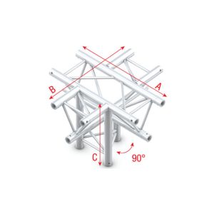 Pro-30 Triangle G Truss - T-Cross + down 4-way - 50 cm - Onlinediscowinkel.nl