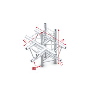 Pro-30 Triangle P Truss - T-Cross + up/down 5-way - 74 cm - Onlinediscowinkel.nl