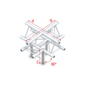 Pro-30 Triangle G Truss - Cross + down 5-way - apex up - 50 cm G (Global & Euro Ø 29