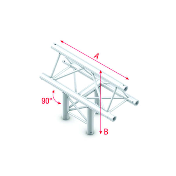 Pro-30 Triangle F Truss - T-Cross vertical - 3-way - apex up - 50 cm - Onlinediscowinkel.nl