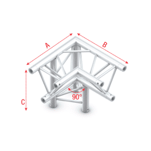 Deco-22 Triangle truss - down left - apex down - Onlinediscowinkel.nl