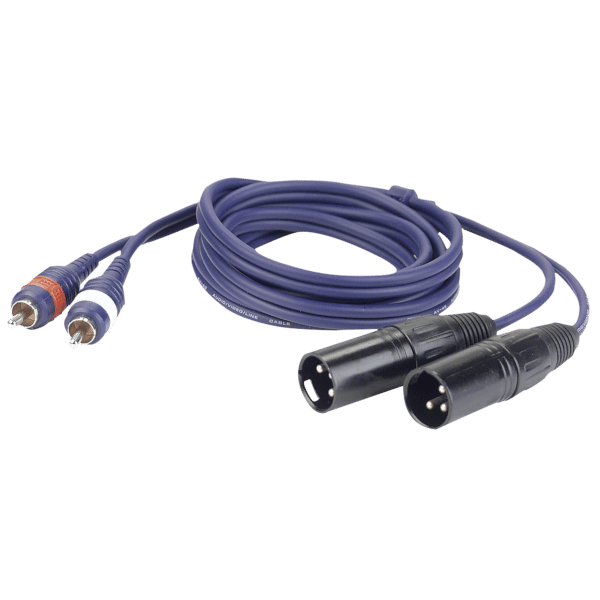 FL26 - 2 RCA male L/R to 2 XLR/M 3P - Onlinediscowinkel.nl