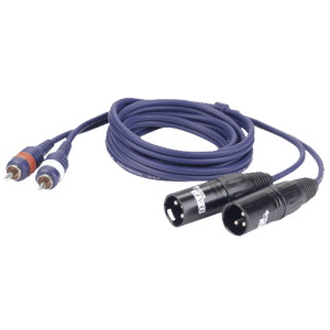 FL26 - 2 RCA male L/R to 2 XLR/M 3P - Onlinediscowinkel.nl