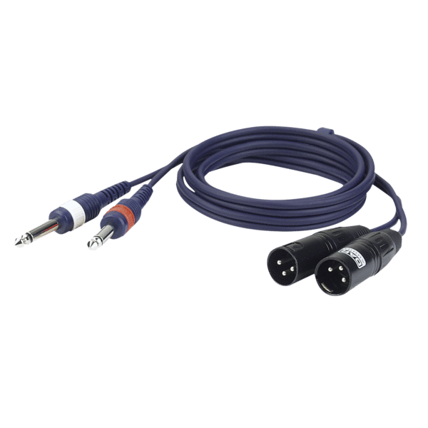 FL44 - 2 unbal. Jack mono L/R to 2 XLR/M 3P - Onlinediscowinkel.nl