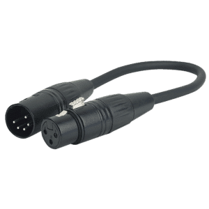 FLA36 - XLR 5P male to XLR 3P female - Onlinediscowinkel.nl