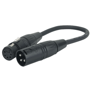 FLA37 - XLR 3P male to XLR 5P female - Onlinediscowinkel.nl