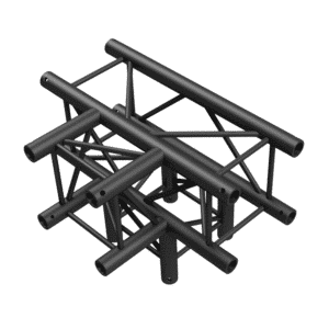 Pro-30 Square F Truss - T-Cross + Down 4-way QLF40 - 90° corner - black - F - Onlinediscowinkel.nl
