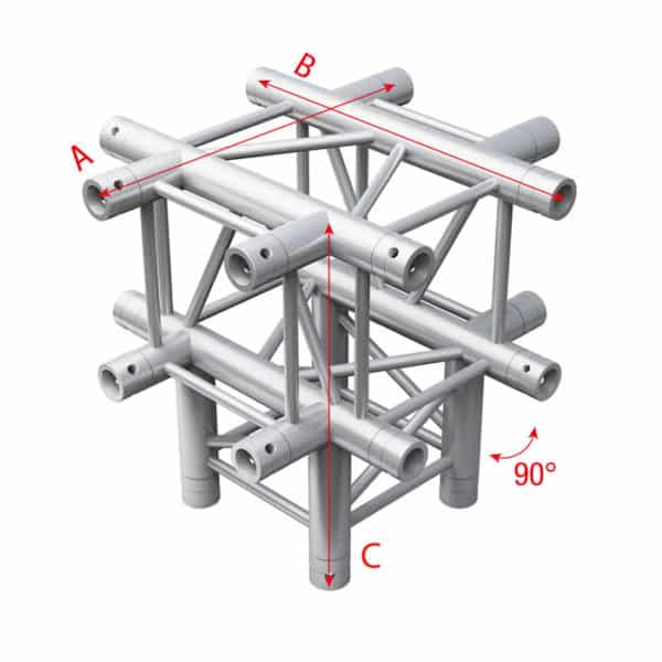 Pro-30 Square G Truss - Cross + Down 5-way - 50 cm - Onlinediscowinkel.nl