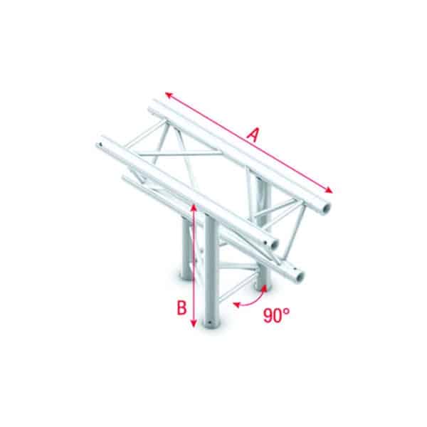 Pro-30 Triangle G Truss - T-Cross vertical 3-way - apex down - 50 cm - Onlinediscowinkel.nl