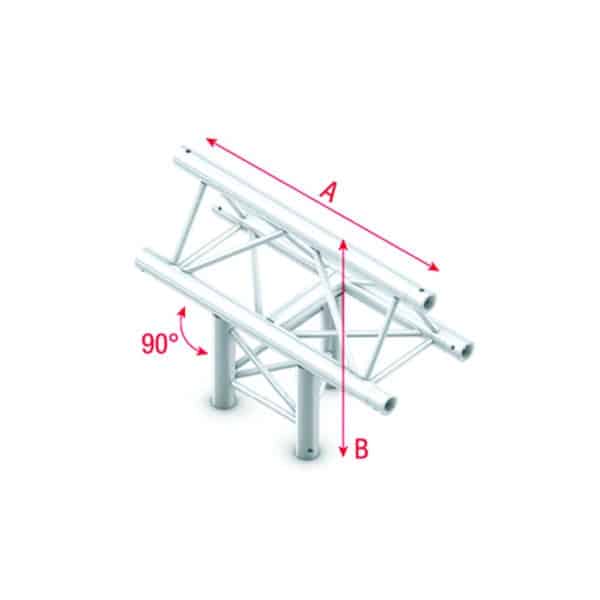 Pro-30 Triangle G Truss - T-Cross vertical - 3-way - apex up - 50 cm - Onlinediscowinkel.nl