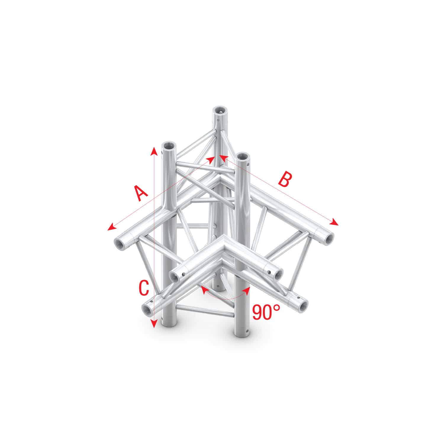 Pro-30 Triangle G Truss - Corner up/down - right - 50 cm - Onlinediscowinkel.nl