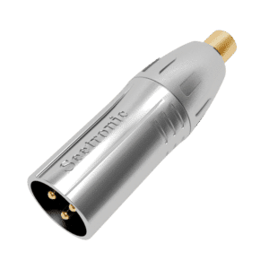 XLR 3P male to RCA female Gold contacts – silver housing - Onlinediscowinkel.nl