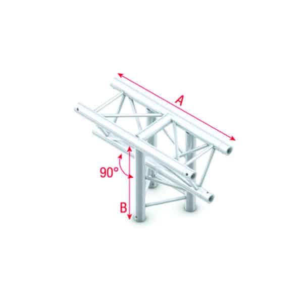 Pro-30 Triangle P Truss - T-Cross vertical - 3-way - apex down - 50 cm - Onlinediscowinkel.nl