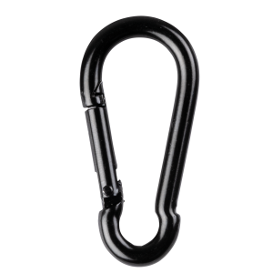 Carabiner 6 x 60 mm - 10 pieces- black - Onlinediscowinkel.nl