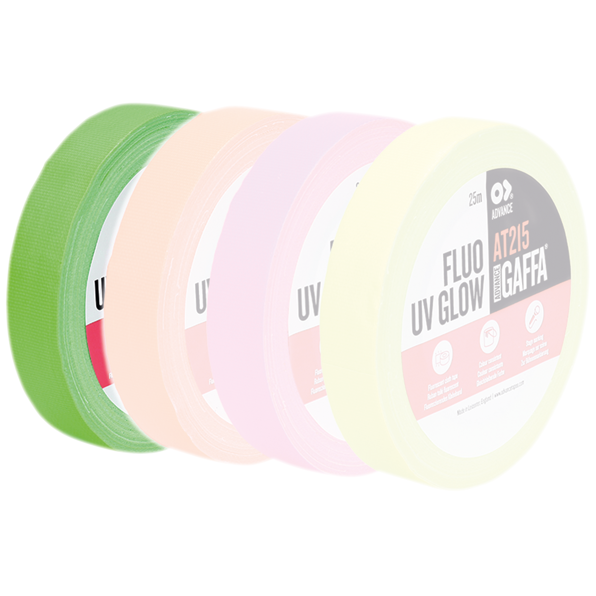 AT215 Fluorescent Gaffa Tape Green - Onlinediscowinkel.nl