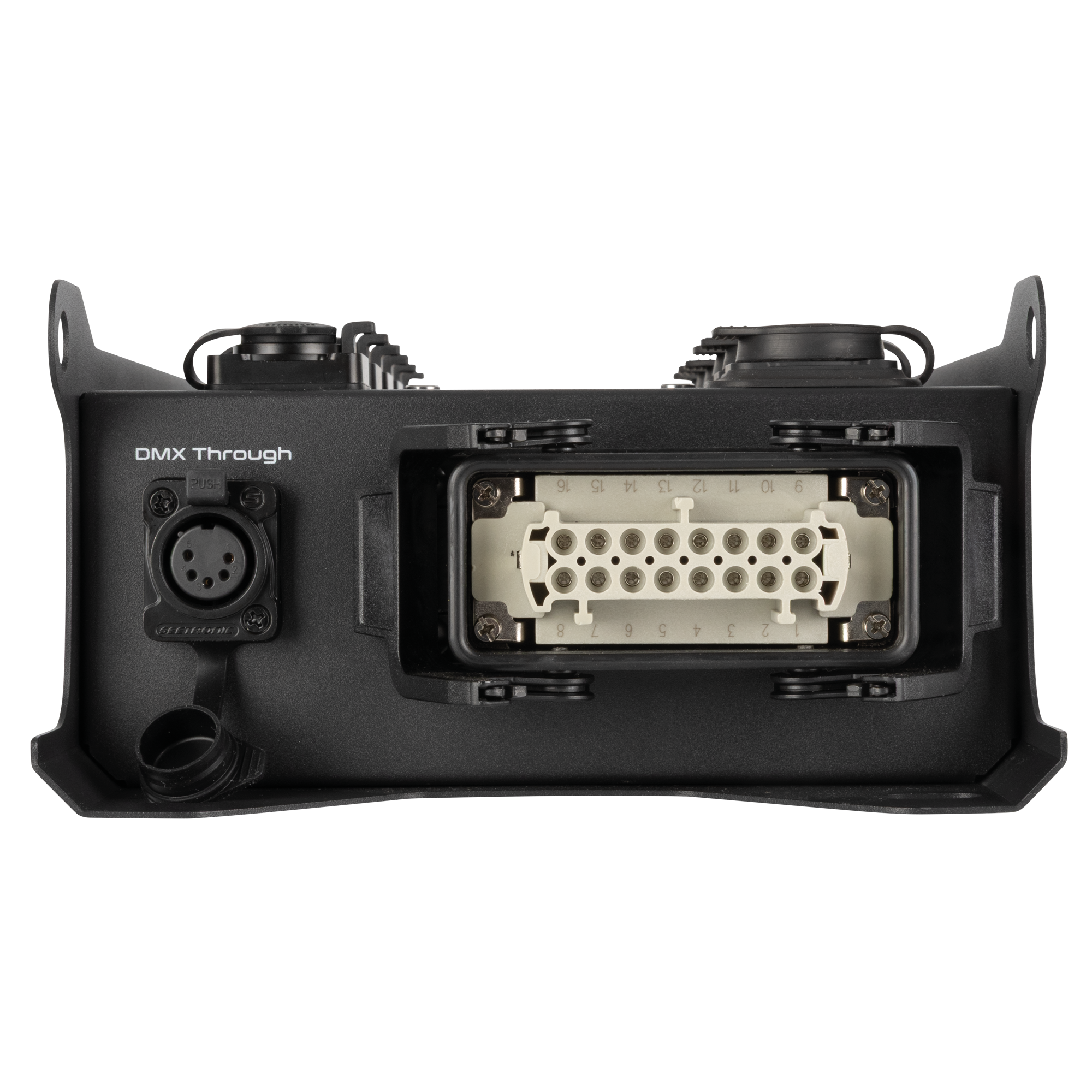 SHOWGEAR PowerCore 2m.6p - DMX - Breakout Multipin H16 in/uit naar 6x Power Pro True + 5p DMX-splitter - Afbeelding 3