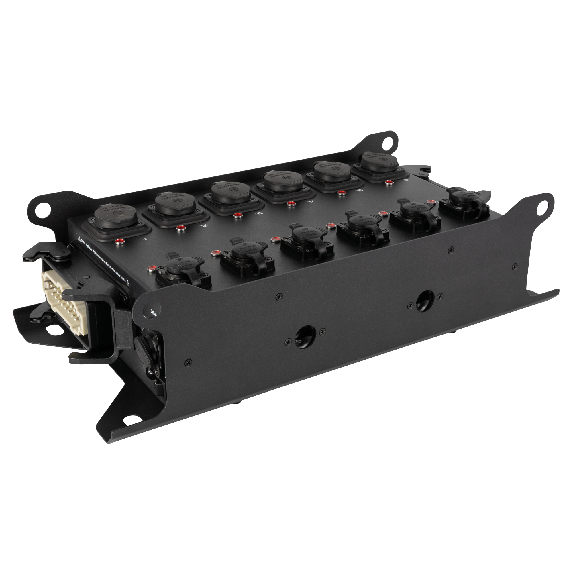 SHOWGEAR PowerCore 2m.6p - DMX - Breakout Multipin H16 in/uit naar 6x Power Pro True + 5p DMX-splitter - Afbeelding 4
