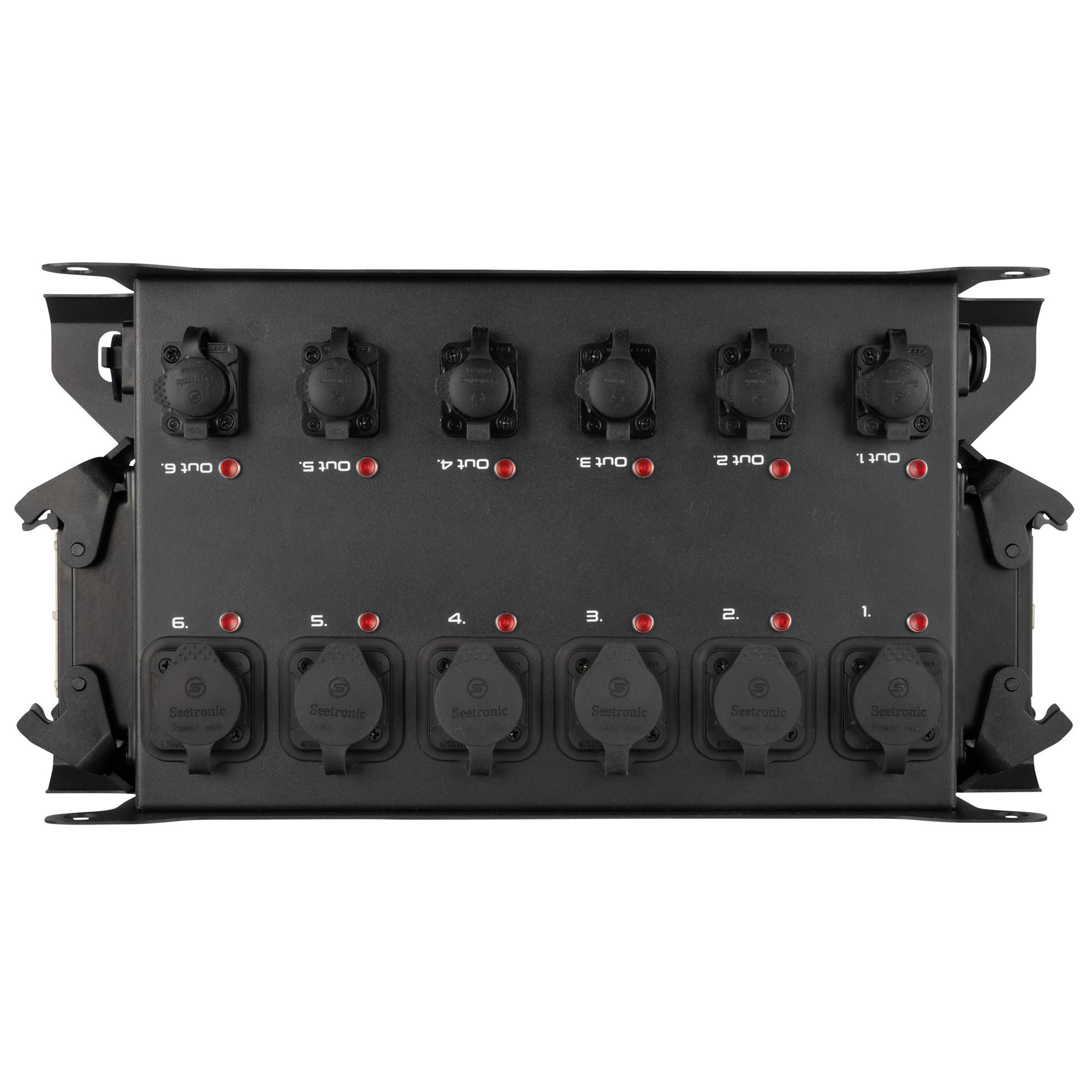 SHOWGEAR PowerCore 2m.6p - DMX - Breakout Multipin H16 in/uit naar 6x Power Pro True + 5p DMX-splitter - Afbeelding 5