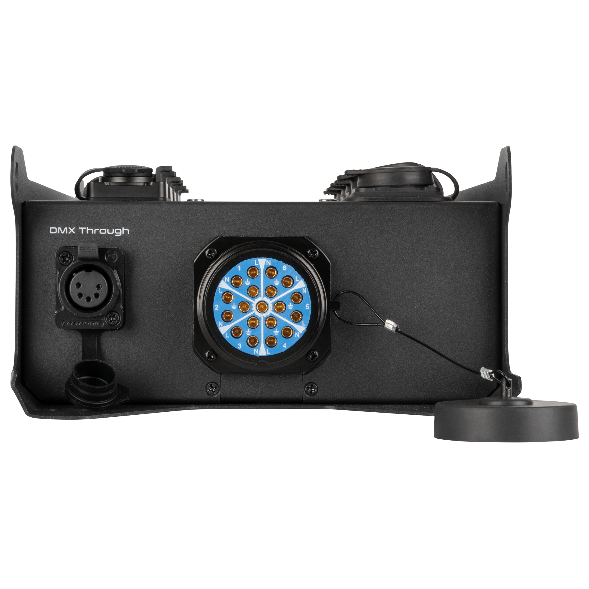 SHOWGEAR PowerCore 2s.6p - DMX - Breakout Multipin S19 in/uit naar 6x Power Pro True + 5p DMX-splitter - Afbeelding 2