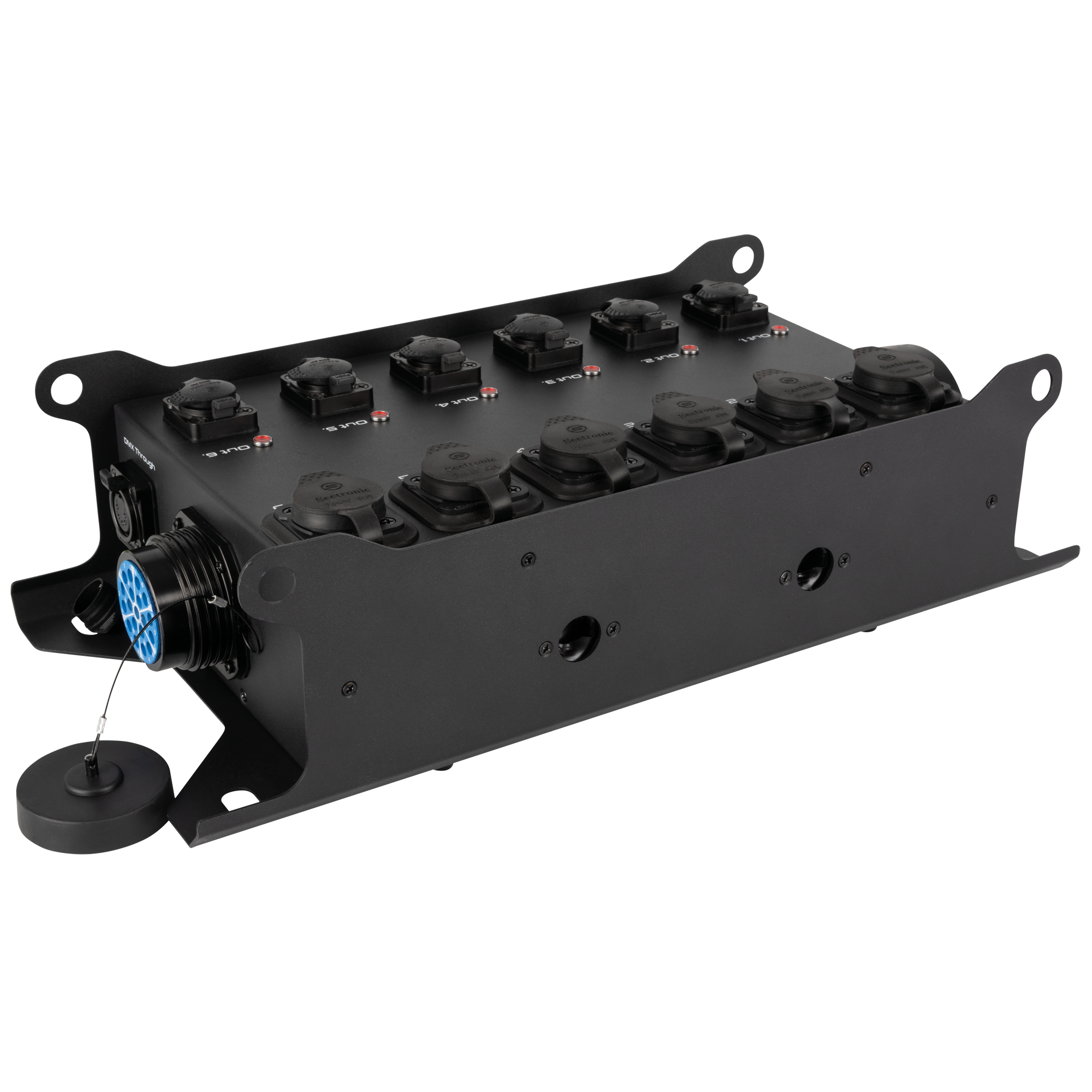 SHOWGEAR PowerCore 2s.6p - DMX - Breakout Multipin S19 in/uit naar 6x Power Pro True + 5p DMX-splitter - Afbeelding 4