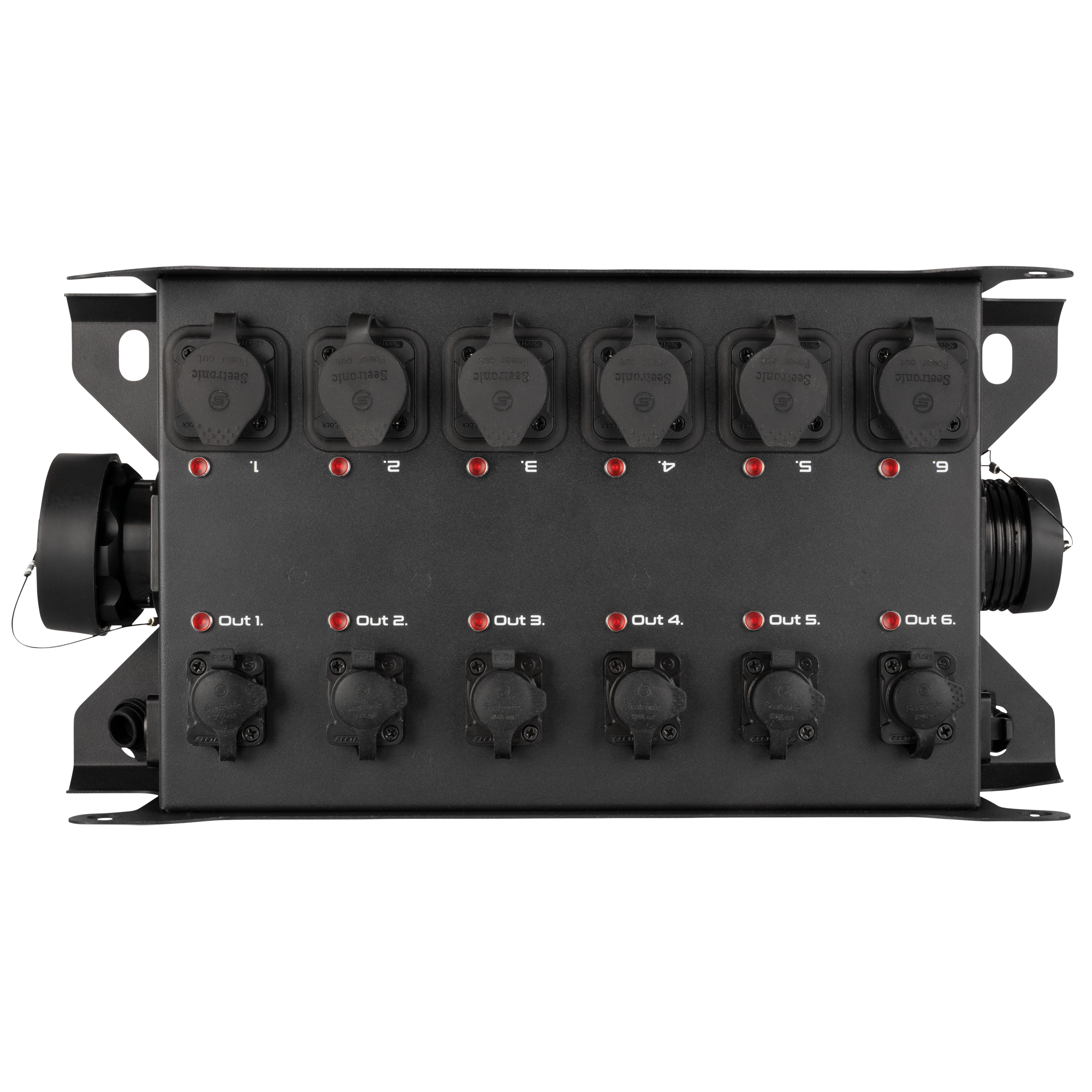 SHOWGEAR PowerCore 2s.6p - DMX - Breakout Multipin S19 in/uit naar 6x Power Pro True + 5p DMX-splitter - Afbeelding 5