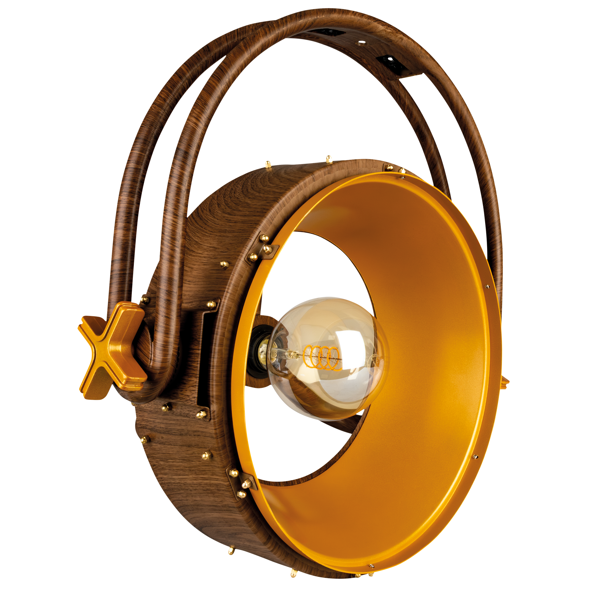 SHOWTEC Edison Vintage 2 Pale Gold / Wood Grain - Retro DMX-LED-lamp met dimmer en E27-fitting - houtnerfmotief - Afbeelding 5