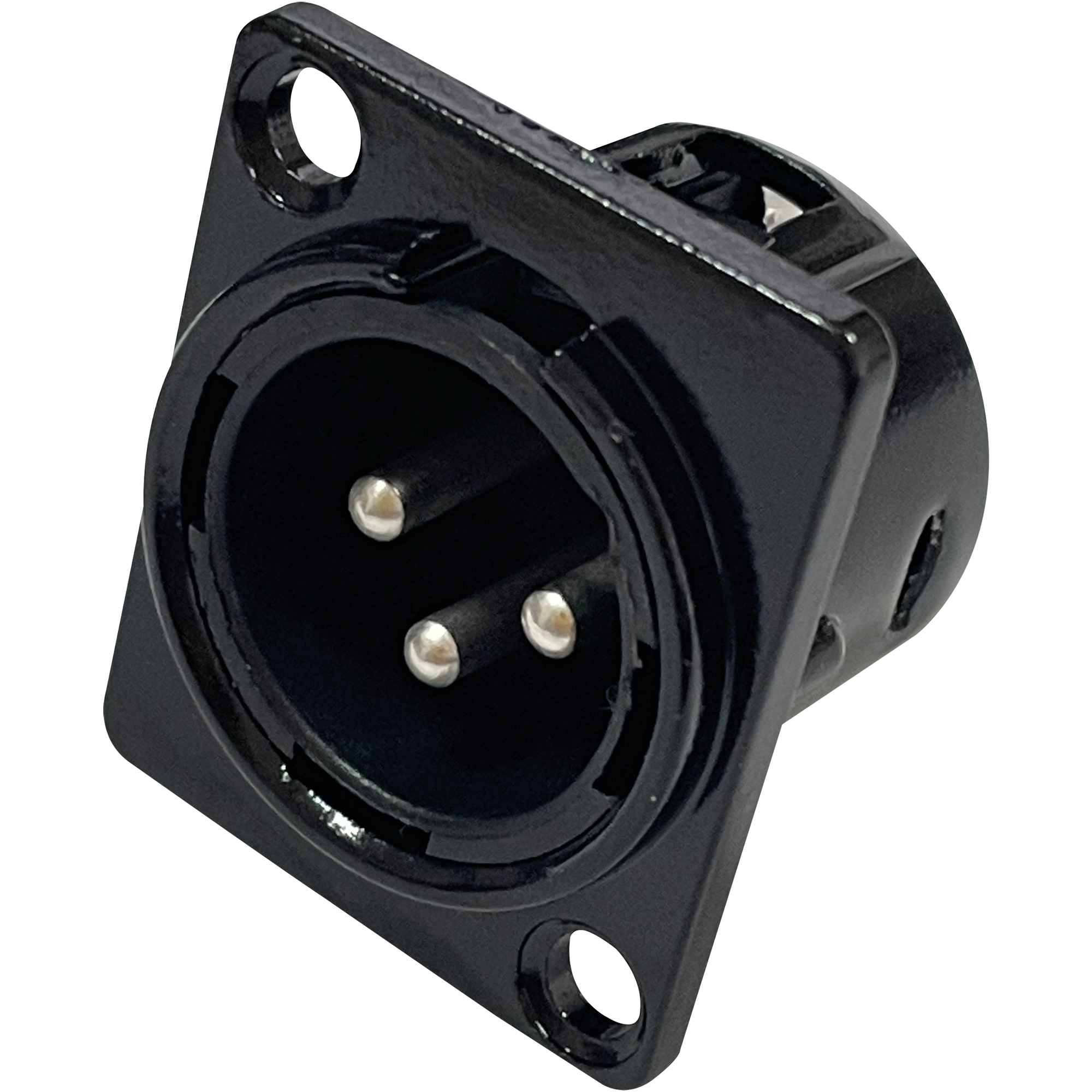 XLR 3P Chassis - male Black housing - Onlinediscowinkel.nl